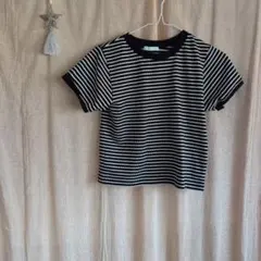黒と白のストライプ Tシャツ 100cm