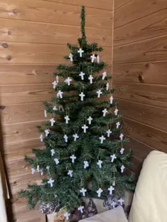 ホワイトパール クロスチャーム 10個セット(クリスマスツリーのオーナメント)