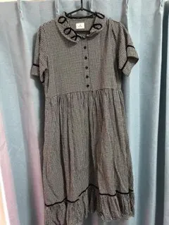 merry jenny チェック柄 半袖ワンピース