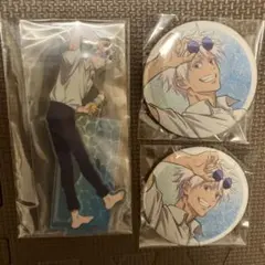 呪術廻戦 セガ ラッキーくじ E賞 缶バッジ 五条悟 アクリルスタンド