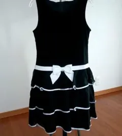 フリルドレス リボン付き　黒