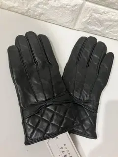 【新品】高級ラム革レディース手袋 ブラック 黒