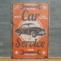 Car Service レトロ風 ブリキ看板 OK2538