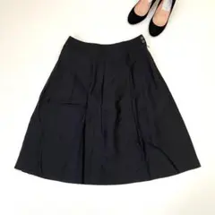 NEWYORKER ニューヨーカー タックフレアスカート ブラック 9号 軽量