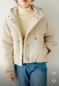 中綿ショートフードブルゾン　ダウン