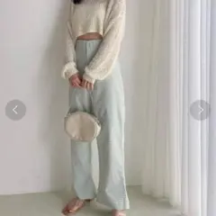 ヘザー　ギンガムチェックハイウエストパンツ