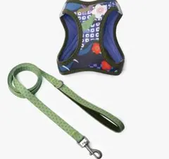 新品　犬用　反射材付き　和風ハーネス　Mサイズ　緑色　中型犬のサムネイル