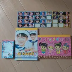 ミニモニ。 メモ帳(2種)&加護亜依メモ帳&加護亜依、吉澤ひとみシールセット