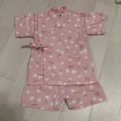 さくらんぼ柄ピンク甚平 90cm くろわっさんすべべ