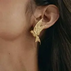 鳥 バード デザイン ピアス ゴールド レトロ ヴィンテージ ボヘミアン お洒落