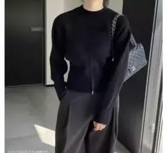 yohi ハーフジップ　ニット　セーター　ブラック　新品同様