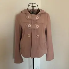 Visalia♢くすみピンクダッフルコート♢フード付き♢M