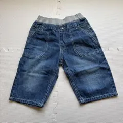 デニムハーフパンツ ゴムウエスト
