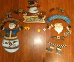 ブリキ　サンタクロース3点セット