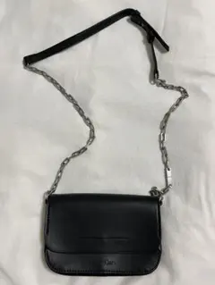 Calvin Klein レザー　チェーン　ショルダーバッグ　ブラック