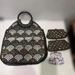 総ビーズバッグ ＆ がま口ポーチ・ミニクラッチ セット まとめ売り