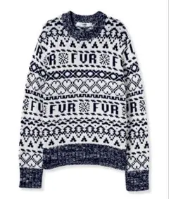 FURFUR ロゴジャガード ニットプルオーバー