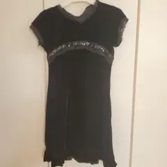キャサリンコテージ　黒のレース付きワンピース 120サイズ