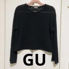 GU メッシュカットソー 黒 Mサイズ