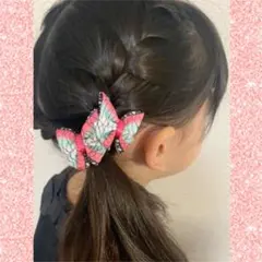 2個セット♡和柄　蝶々柄　古典柄　リボン　ヘアゴム