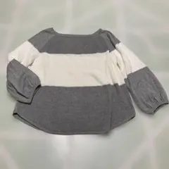 persodea グレーとホワイトのボーダーニット
