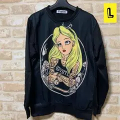 新品　不思議の国のアリス　変顔　アリス　パロディ　スウェット　Lサイズ