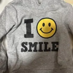 I LOVE SMILE グレー スウェットパーカー 90