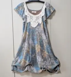 Auntie Rosa アンティローザ 花柄 チュニック ワンピース 膝丈