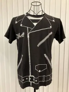 商品名】 Schott プリントTシャツ ライダース風 ブラック サイズS 