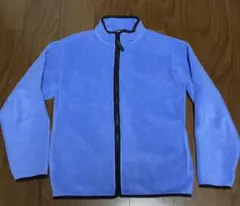 90s オールドユニクロ ジップアップフリース Ｍサイズ 水色 黒パイピング