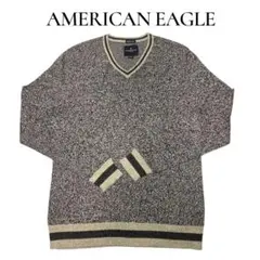 AMERICAN EAGLE Vネックセーター グレー 思わず触りたくなる手触り
