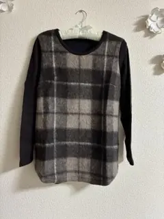 COMME CA DU MODE チェック柄ニット