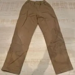 ベージュ ロングパンツ ゴムウエスト裏起毛チノパン