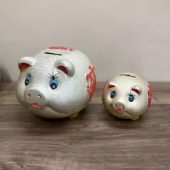 内藤ルネ 豚の貯金箱 置物 セトモノ 当時物 昭和レトロ レトロポップ