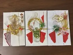 ご祝儀袋 3点セット 結婚 お祝い袋 のし袋 金封 水引 鶴　和風デザイン