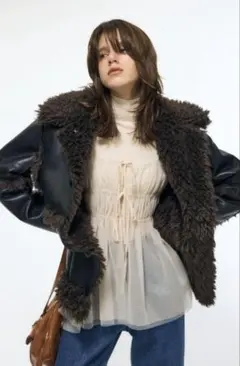 moussy SHEARLING OVERジャケット ボアジャケット レザー - メルカリ