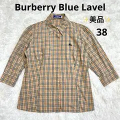★美品★ Burberry ノバチェック ロゴ シャツ 七分 オフィスカジュアル