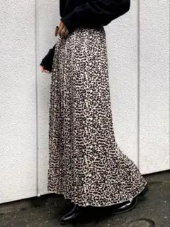 PAGEBOY ページボーイ シャイニーシアープリーツスカート レオパード