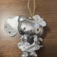 ハローキティ 合皮マスコットチャーム シルバー