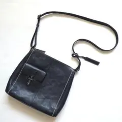 保湿クリーニング済 BALLY バリー Bロゴ フラップ ショルダーバッグ 黒 