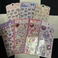 サンリオ ジュエルシール ラメきらクリスタルシール ぷくっとシール 7枚セット