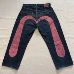 EVISU Lot 2001 デニムパンツ ピンクペイント - メルカリ