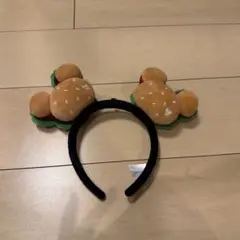 ディズニーカチューシャ　ミニー　ハンバーガー