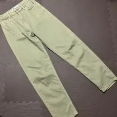 ZARA ライトグリーン　ストレートレッグ パンツ ハイウエスト