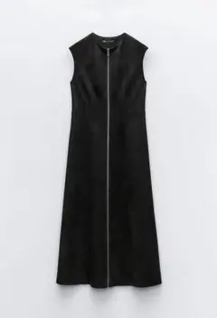 ZARA フェイクスエード ジッパーワンピース