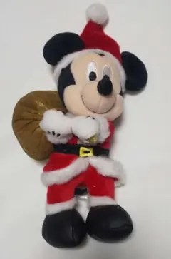 ミッキーマウス クリスマスサンタ ぬいぐるみバッジ ぬいば