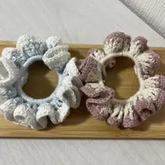 950 ハンドメイド☆シュシュ☆しゅしゅ☆かぎ針編み☆編み物☆ヘアアレンジ