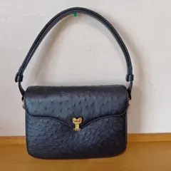 未使用品✨オーストリッチ ハンドバッグ ダイヤル式 フォーマル トップハンドル オーストリッチ メンズ バッグ ダイヤルキー付き ビジネス