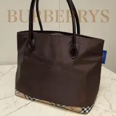 BURBERRYS BLUE LABEL トート ノバチェック レザー 茶