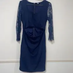 新品タグ付き Jewels ネイビー 長袖レースカットアウトドレス キャバ